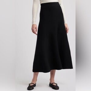 Rag & Bone Bridget Wool Blend Midi Skirt XS Black NWT